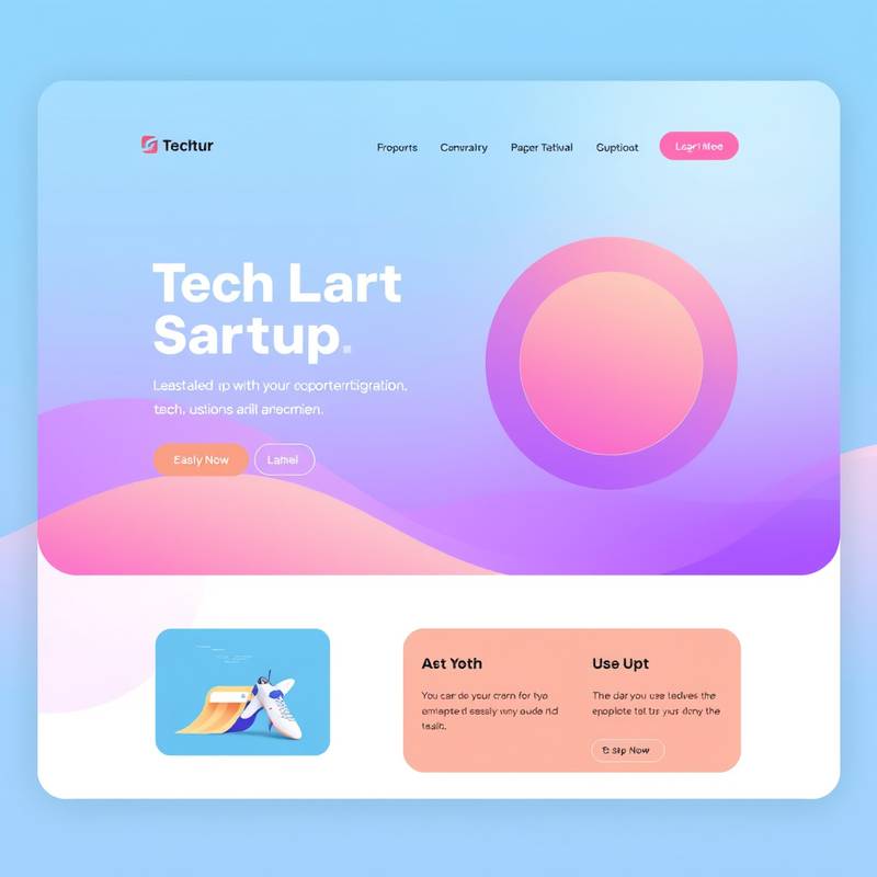 Screenshot of a landing page for a tech startup