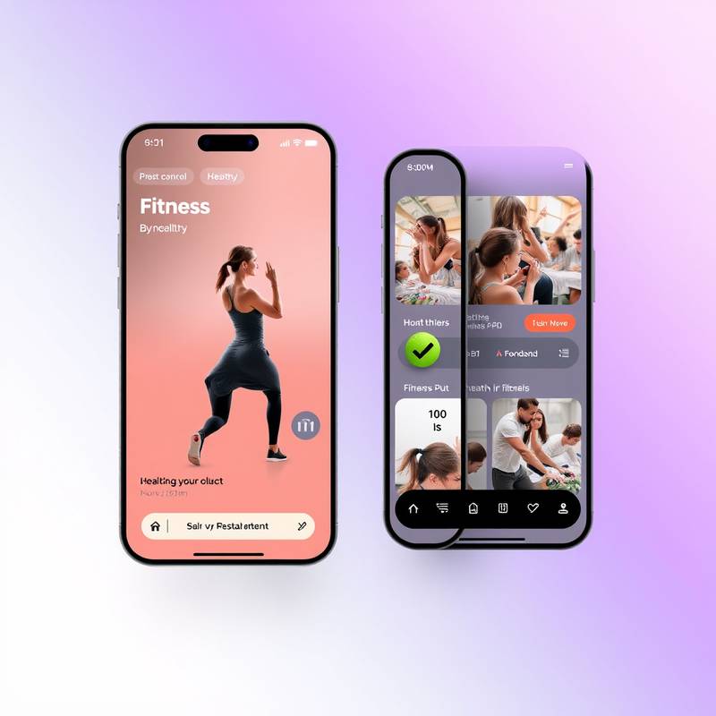 Screenshot of a mobile app for a fitness company